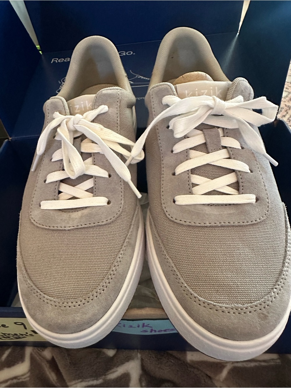 Casual Beige Lace-Up Sneakers for Men by kizik